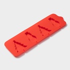 Форма для леденцов Доляна «Новый год», силикон, 31×9 см, 4 ячейки, с палочками, красная - Фото 4