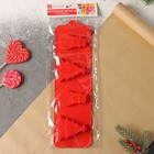 Форма для украшений Доляна «Новый год», силикон, 31×9 см, 4 ячейки, с палочками, цвет красный - Фото 6