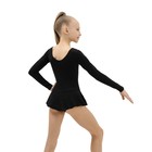 Купальник гимнастический Grace Dance, с юбкой, с длинным рукавом, р. 28, цвет чёрный - Фото 3