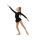 Купальник гимнастический Grace Dance, с юбкой, с длинным рукавом, р. 28, цвет чёрный - Фото 5