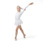 Купальник для хореографии Grace Dance, юбка-сетка, с длинным рукавом, р. 32, цвет белый - Фото 4