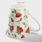 Кружка Доляна «Цветочный принт», 260 мл, фарфор, белая - Фото 3