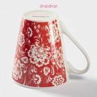 Кружка Доляна «Цветы на красном», 280 мл, фарфор, красная - Фото 3