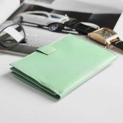 Обложка для автодокументов+паспорт ВП-40, 9,5*0,5*13,5, на кнопке, "DEER", ОЗ Мята