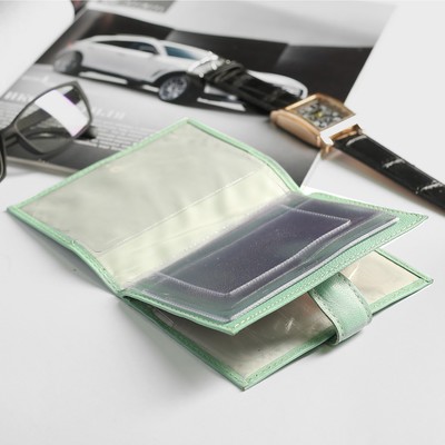 Обложка для автодокументов+паспорт ВП-40, 9,5*0,5*13,5, на кнопке, "DEER", ОЗ Мята