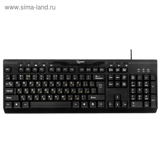 Клавиатура Gembird KB-8335UM-BL, проводная, мембранная, 104 клавиши, USB, черная - Фото 1