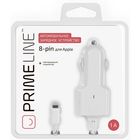 Авто З/У Prime Line (2201) Apple 8-pin iPhone 5/6 1000 mA,  белый витой кабель - Фото 2