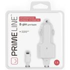 Авто З/У Prime Line (2201) Apple 8-pin iPhone 5/6 1000 mA,  белый витой кабель - Фото 2