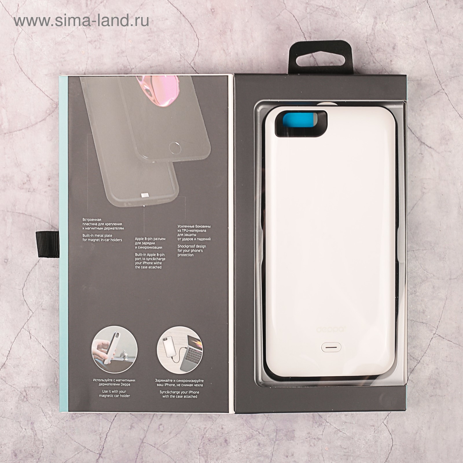 Аккумулятор-чехол DEPPA для Apple iPhone 6/6S Plus NRG Case, белый 3800 мАч  (2725539) - Купить по цене от 1 217.00 руб. | Интернет магазин SIMA-LAND.RU