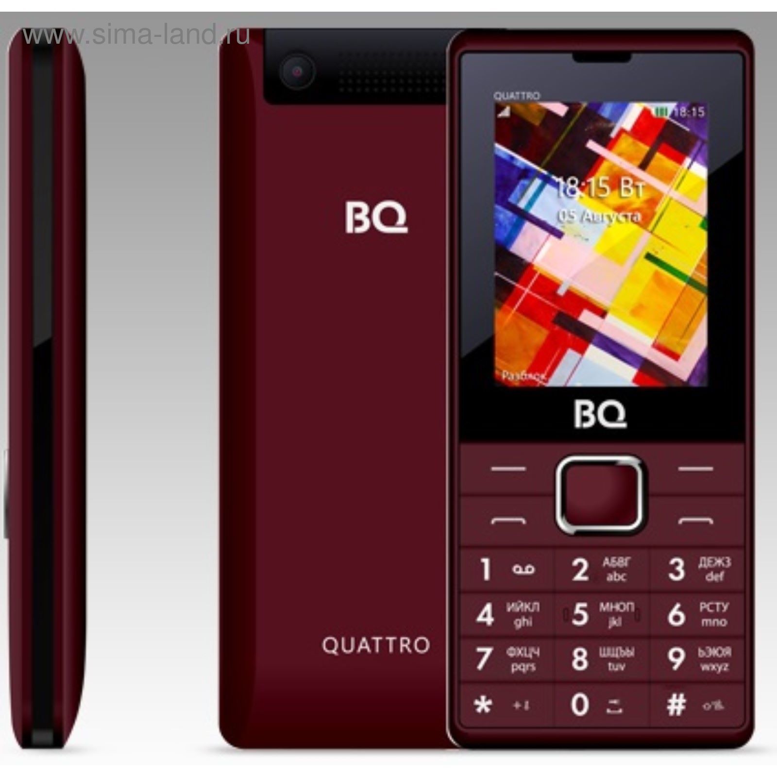 Сотовый телефон BQ M-2412 Quattro Dark Red (2725412) - Купить по цене от 1  589.00 руб. | Интернет магазин SIMA-LAND.RU