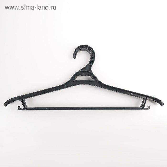 Вешалка-плечики для верхней одежды, размер 52-54, цвет чёрный - Фото 1