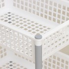 Этажерка напольная универсальная, 3-х секционная, на колёсиках, белая - Фото 3