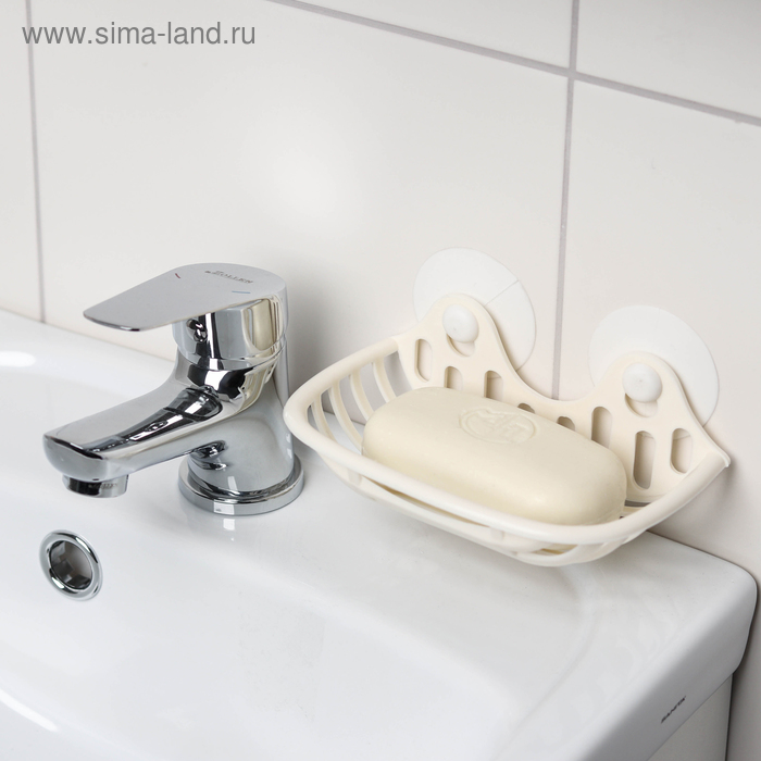 Мыльница на присосках Полимербыт, пластик, 16×10×6.5 см, МИКС - Фото 1