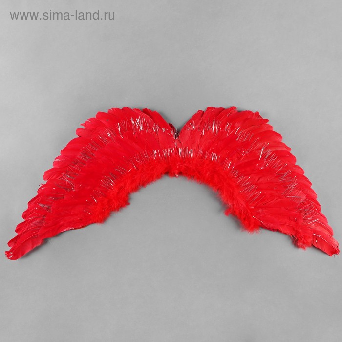 Крылья ангела с блёстками, на резинке, цвет красный - Фото 1