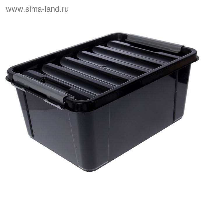 Ящик для хранения с крышкой Full black, 15 л, 43×29×17 см, цвет чёрный - Фото 1