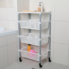 Этажерка напольная на колесиках 4-х секционная, МИКС - Фото 3