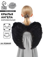 Крылья ангела, 55×40, чёрные - Фото 1