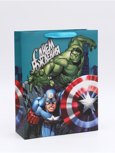 Пакет ламинат вертикальный «С днём рождения, супергерой!», 31×40×11.5 см