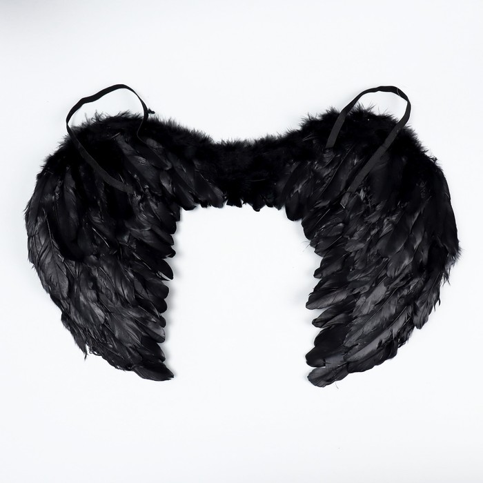 Крылья ангела, на резинке, цвет чёрный - Фото 1