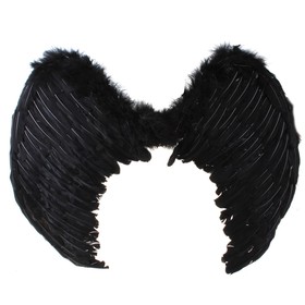 Крылья ангела, на резинке, 55х70 см, чёрные