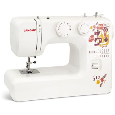 Швейная машина Janome Sew Dream 510, 35 Вт, 15 операций, полуавтомат, белая