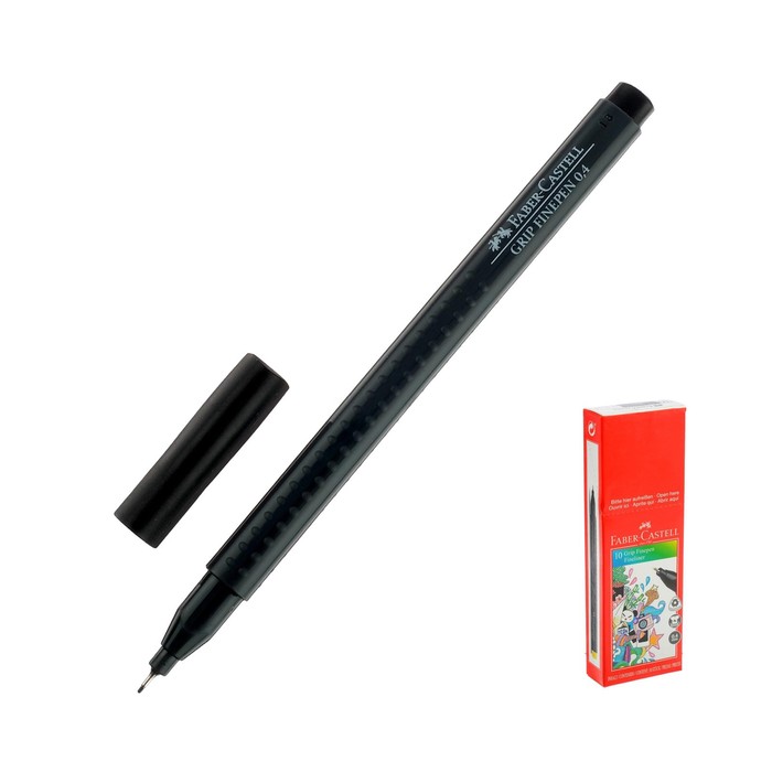 Ручка капиллярная Faber-Castell GRIP Finepen 1516, линер 0.4 мм, чёрная - Фото 1
