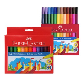 Фломастеры 24 цвета Faber-Castell Jumbo "Замок" в картонной коробке 2688924