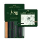 Уголь, набор микс для графики Faber-Castell PITT® Monochrome Charcoal, 24 штуки - Фото 2