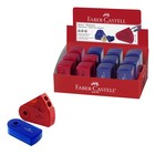 Точилка Faber-Castell с контейнером Sleeve 2 отверстия, красный/синий - фото 52197118