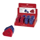 Точилка Faber-Castell с контейнером Sleeve-мини, 1 отверстие, красный/синий - фото 318005040