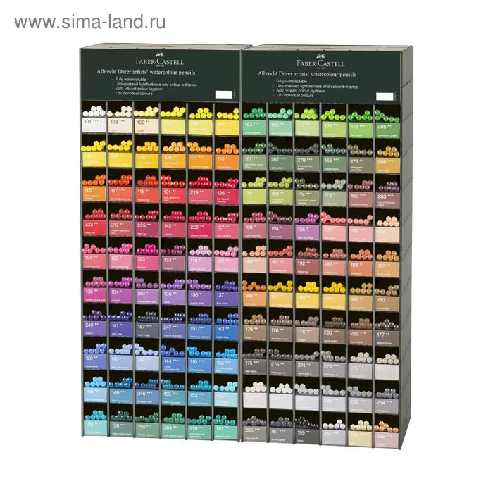 Карандаши художественные акварельные 120 цветов Faber-Castell Albrecht DÜRER®, 720 штук, 2 дисплея - Фото 1