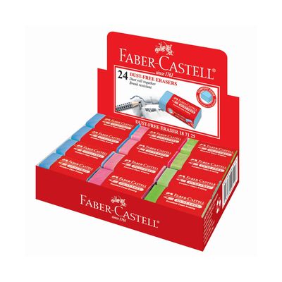 Ластик Faber-Castell синтетика Dust-Free 45х20х13, для графитных карандашей, пастельный цвета