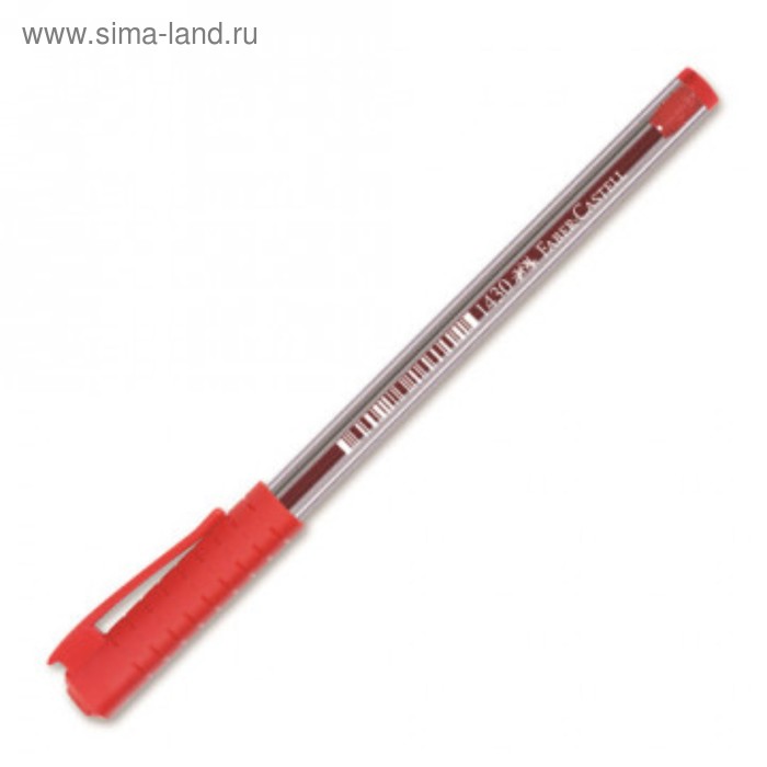 Ручка шариковая Faber-Castell 1430 0.7 мм, красные чернила на масляной основе, картонная коробка - Фото 1