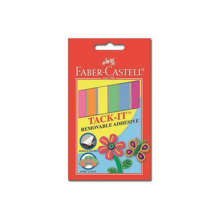 Клеящие подушечки Faber-Castell TACK-IT, цветные (6 цветов), 50 г, блистер