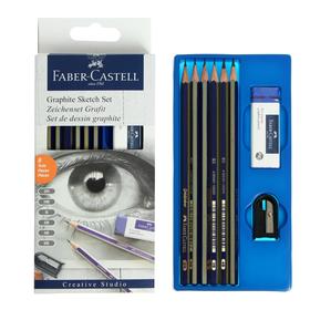 Набор карандашей чернографитных разной твердости Faber-Castell GOLDFABER 1221, 6 штук, 6B-2H