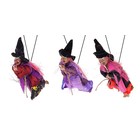 Баба яга в блестящей одежде, с метлой, висит - Фото 1