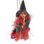 Баба яга в блестящей одежде, с метлой, висит - Фото 2