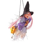 Баба яга в блестящей одежде, с метлой, висит - Фото 4