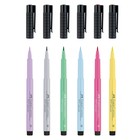 Ручка-кисть капиллярная набор Faber-Castell PITT Artist Pen Brush, 6 цветов, пастельные тона - Фото 2