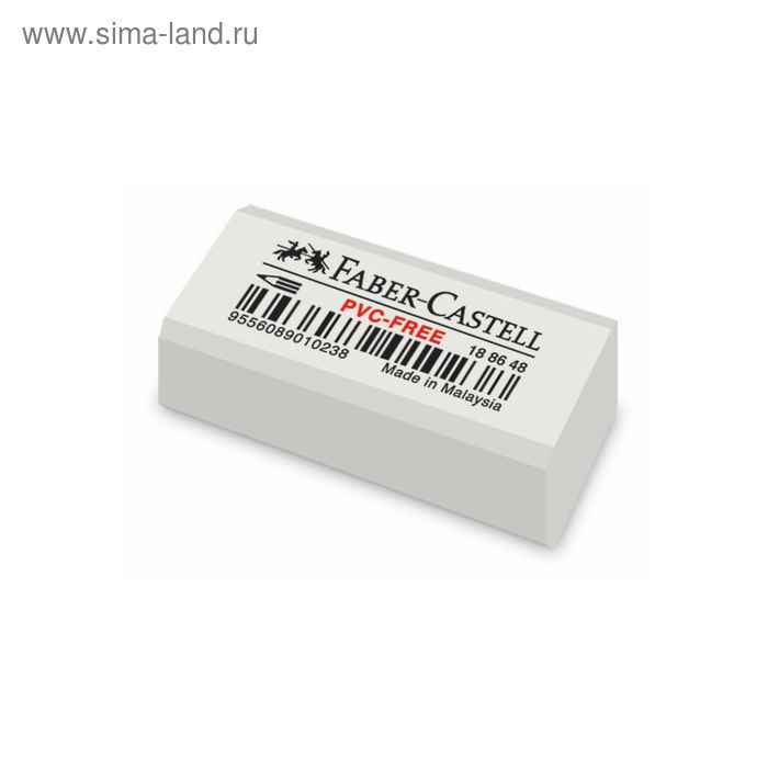 Ластик Faber-Castell "PVC-free" 7086, 31 х 16 х 11, белый - Фото 1