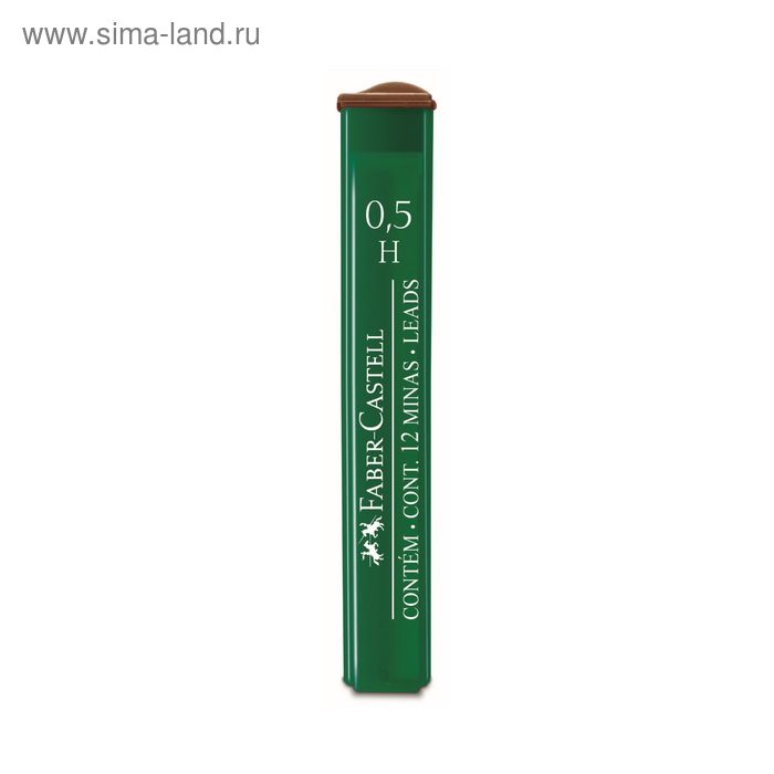 Грифели для механических карандашей 0.5 мм Faber-Castell Polymer H 12 штук футляр - Фото 1