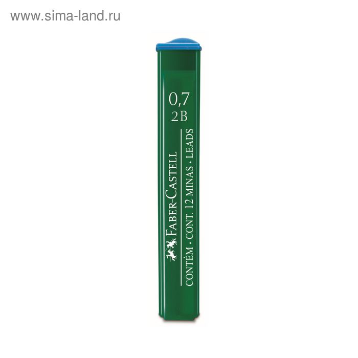 Грифели для механических карандашей 0.7 мм Faber-Castell Polymer 2В 12 штук, футляр - Фото 1
