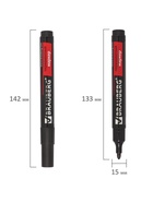 Маркер перманентный 3.0 мм BRAUBERG Contract, чёрный, нестираемый - Фото 7