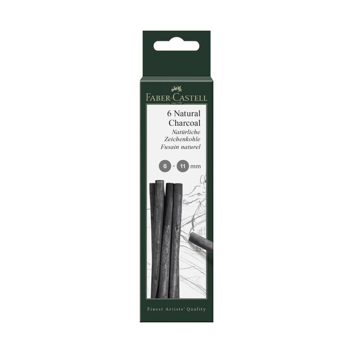 Уголь натуральный набор Faber-Castel PITT® Monochrome Charcoal, 6 штук, 6-11 мм