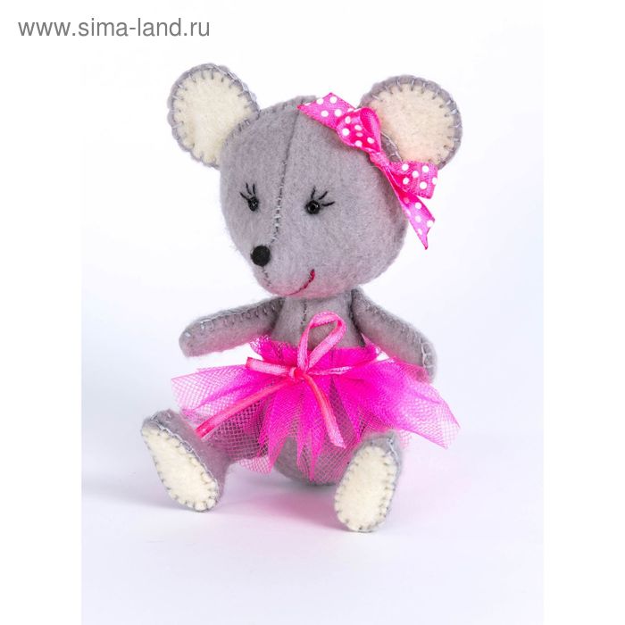 Набор для изготовления игрушки из фетра "Мышка", 11,5 см - Фото 1