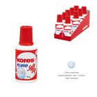 Корректирующая жидкость KORES FLUID, 20 мл, на быстросохнущей основе, Soft Tip, поролоновый аппликат - Фото 1