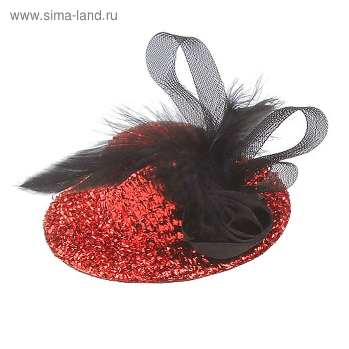 Карнавальный зажим - шляпка "Барокко", цвета МИКС - Фото 1