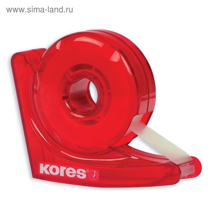 Диспенсер для клейкой ленты KORES «Улитка», красный + клейкая лента 19 мм х 33 м - Фото 1