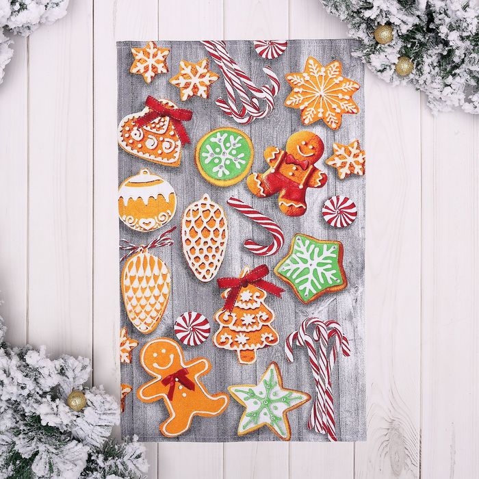 Полотенце «Новогоднее печенье» 35×60 см,100% хлопок 160 г/м² - Фото 1