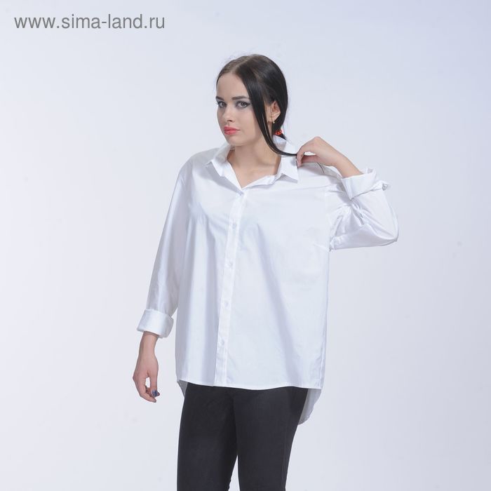 Рубашка женская классическая, цвет белый, р-р 42 - Фото 1